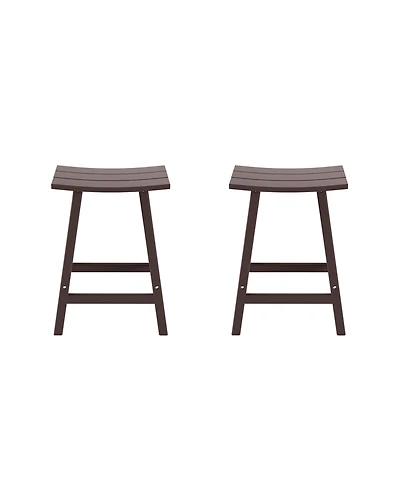 Outdoor Patio Adirondack Counter Height Stool Chair Set of 2