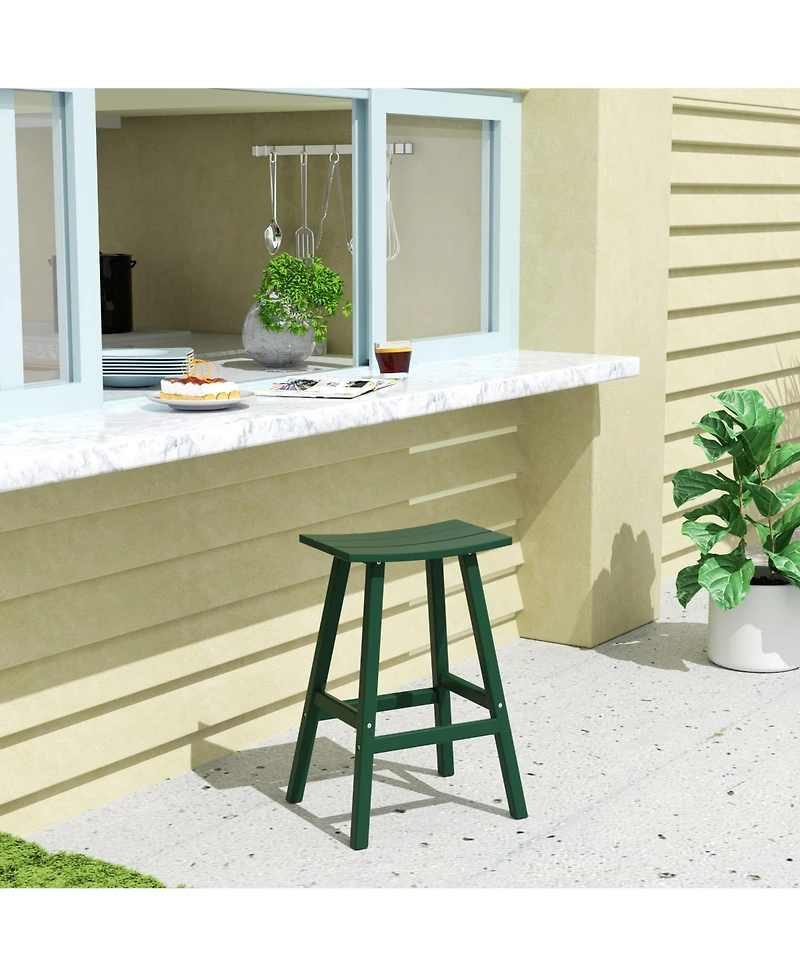 WestinTrends Outdoor Patio Adirondack Bar Height Stool Saddle Seat Chair