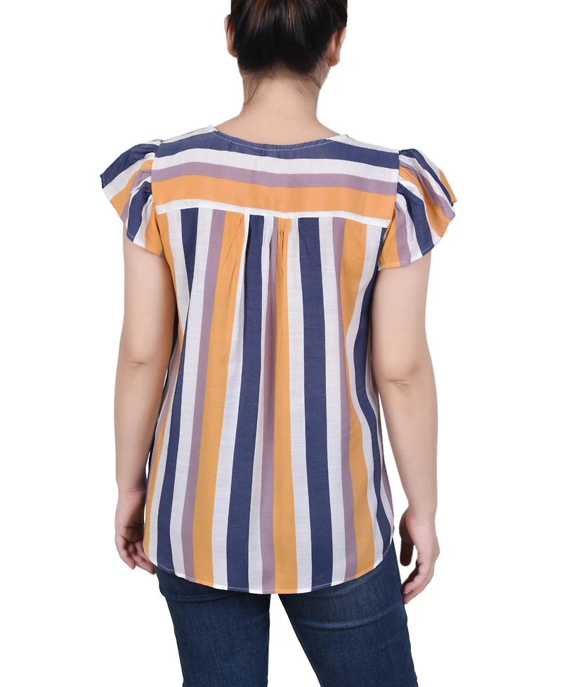 Petite Drawstring Neck Top