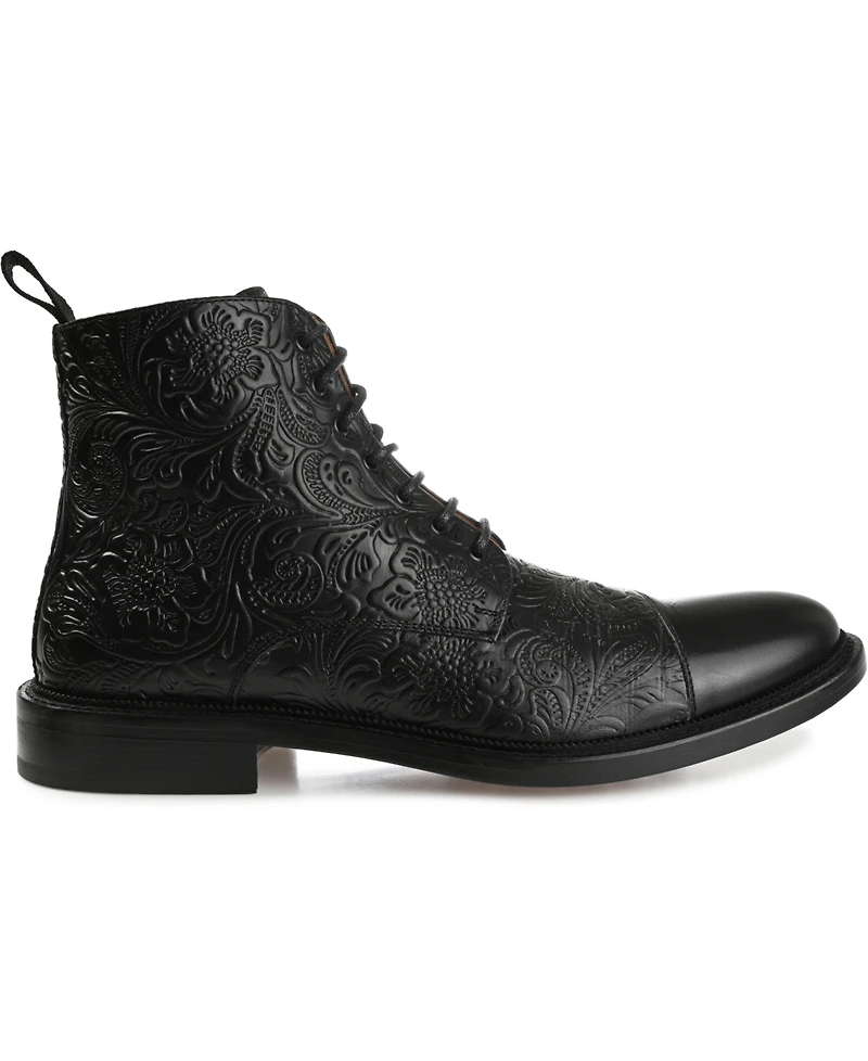 Taft Men's Paris Floral Embossed Leather Dress Boots