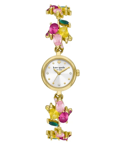 kate spade new york Women's Monroe Three Hand Quartz Gold-Tone Stainless Steel and Brass Watch 24mm