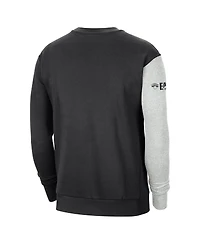 Men's Nike Black, Heather Gray New York Knicks Courtside Versus Force & Flight Pullover Sweatshirt