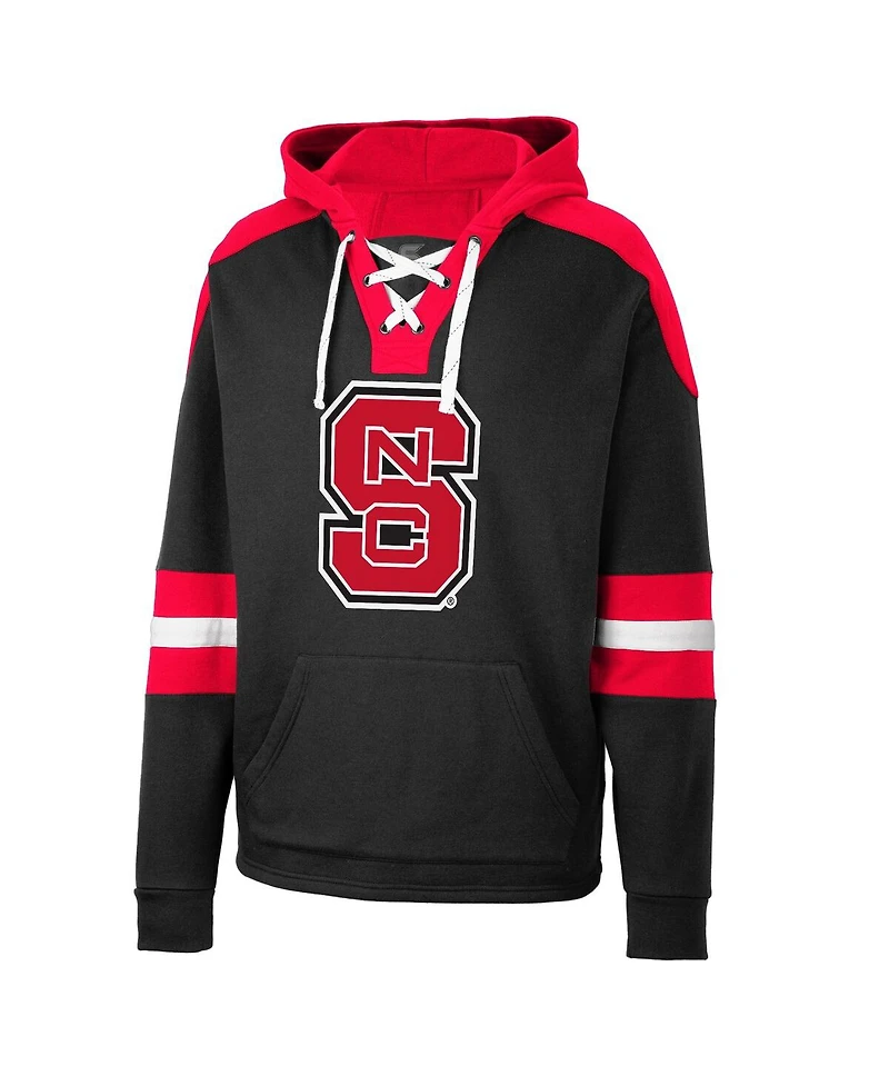 Men's Colosseum Black Nc State Wolfpack Lace-Up 4.0 Pullover Hoodie