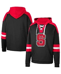 Men's Colosseum Black Nc State Wolfpack Lace-Up 4.0 Pullover Hoodie
