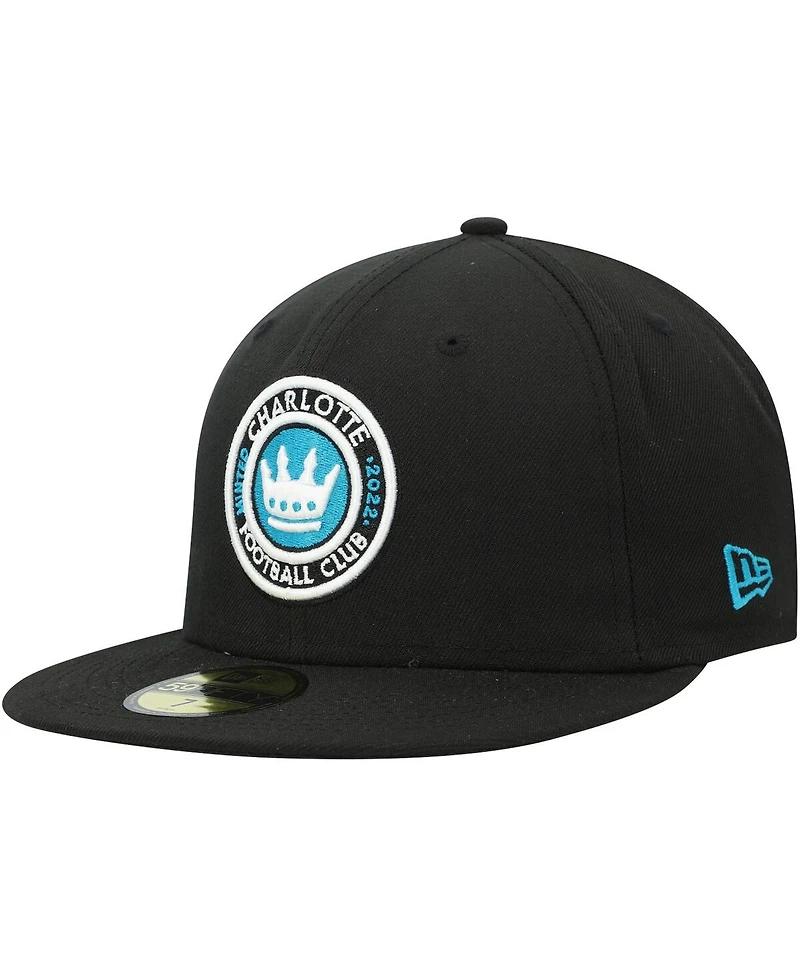 Men's New Era Black Charlotte Fc Primary Logo 59FIFTY Fitted Hat