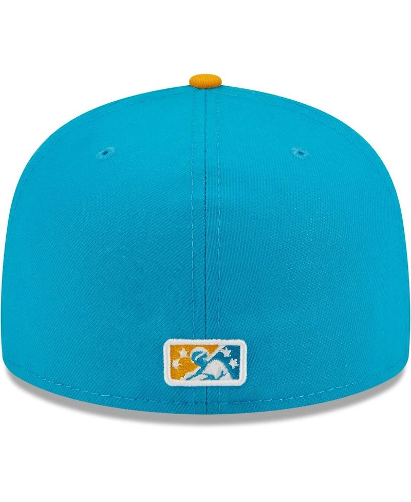 Men's New Era Aqua, Orange Locos De Lansing Copa La Diversion 59FIFTY Fitted Hat
