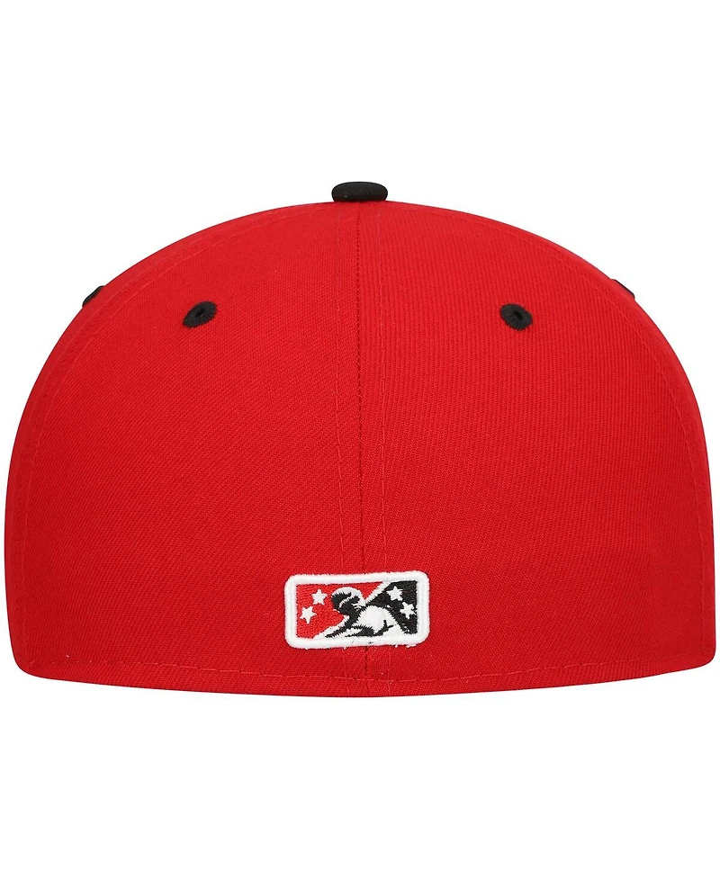 Men's New Era Red Erie SeaWolves Authentic Collection Team Alternate 59FIFTY Fitted Hat