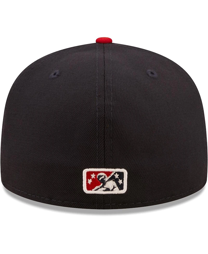 Men's New Era Navy Columbus Clippers Authentic Collection 59FIFTY Fitted Hat