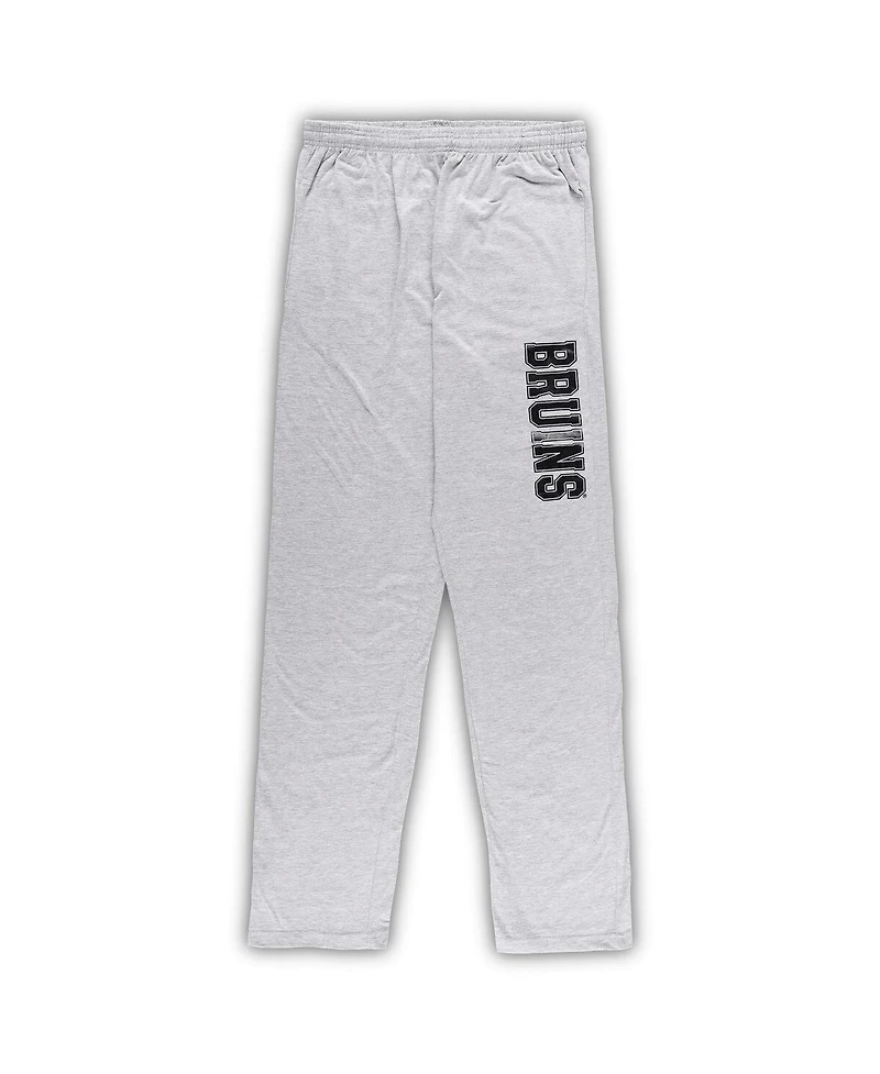 Men's Boston Bruins Black, Heather Gray Big and Tall T-shirt and Pants Lounge Set