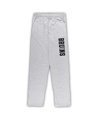 Men's Boston Bruins Black, Heather Gray Big and Tall T-shirt and Pants Lounge Set