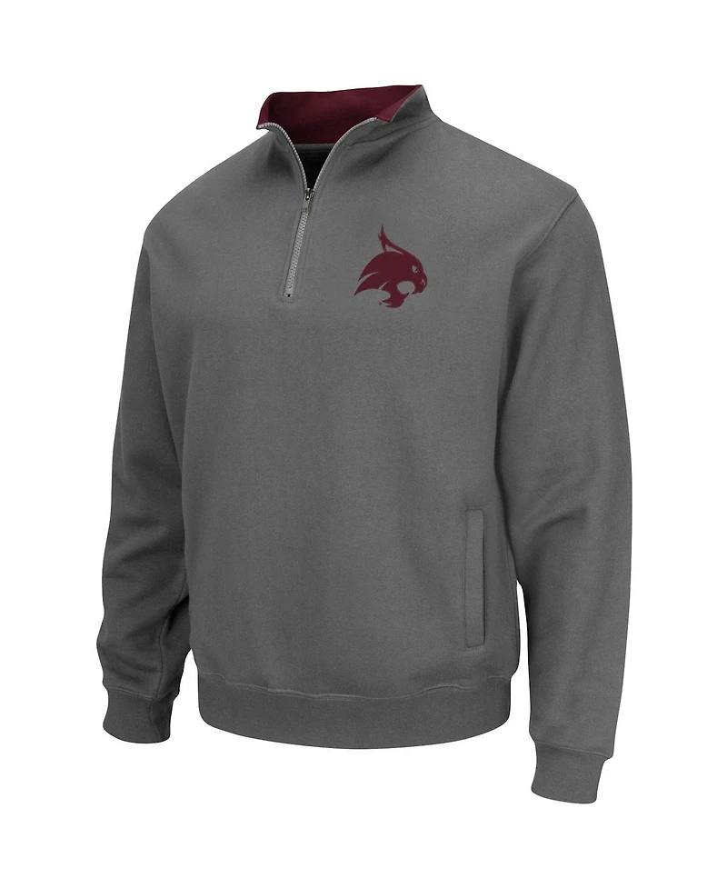 Men's Colosseum Charcoal Texas State Bobcats Tortugas Logo Quarter-Zip Jacket