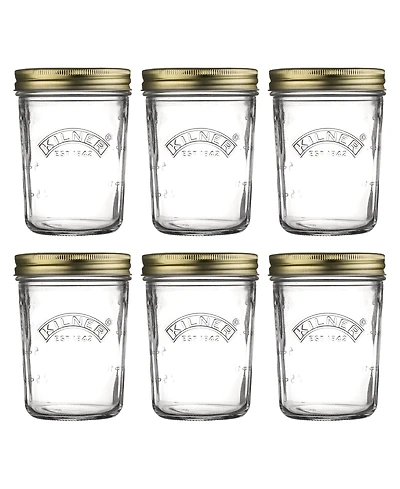 Kilner Wide Mouth Canning Jar 12 oz, Set of 6