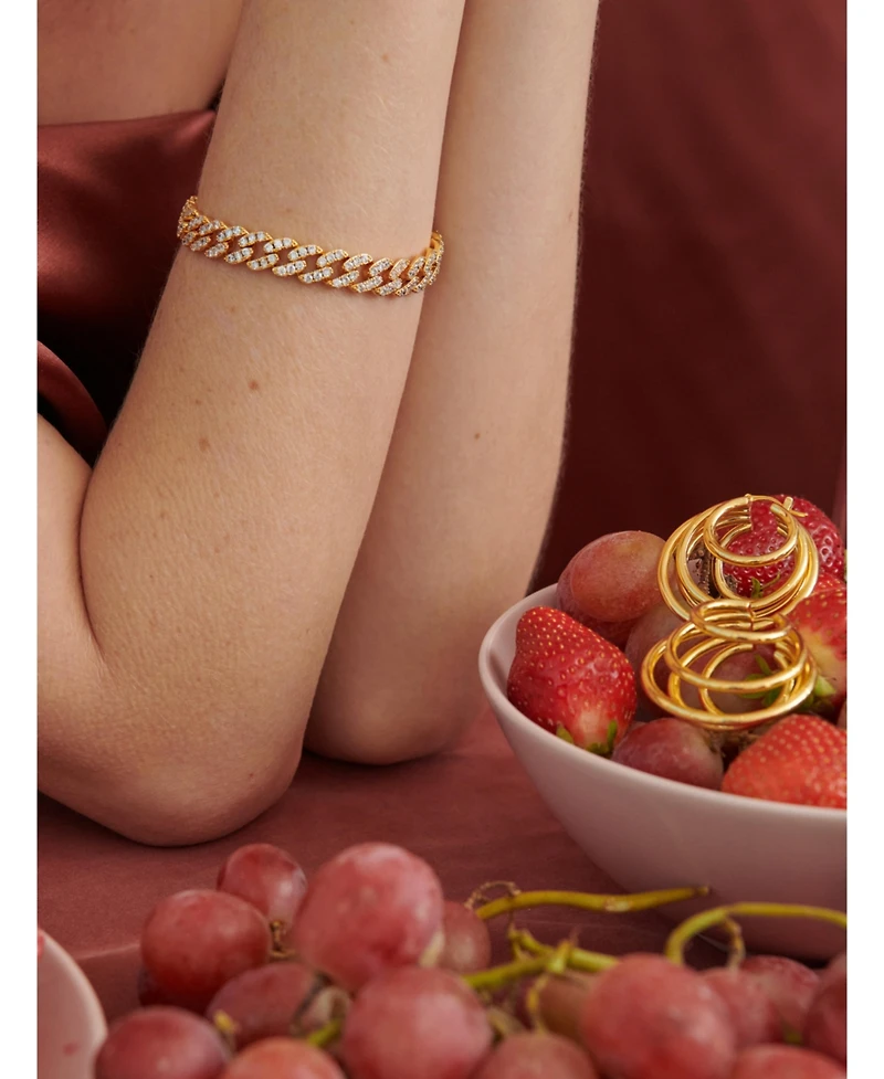 Oma The Label Frosty Link Collection 9mm Bracelet in 18k Gold- Plated Brass, 7"