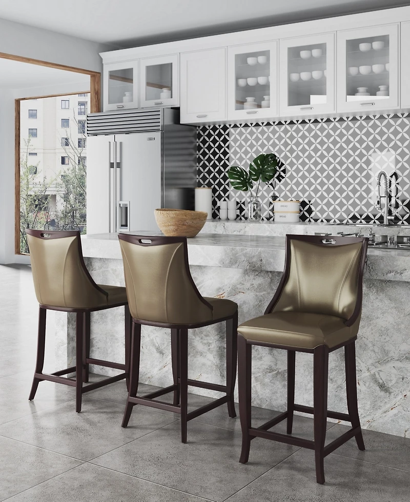 Manhattan Comfort Emperor Leatherette Upholstered Barstool