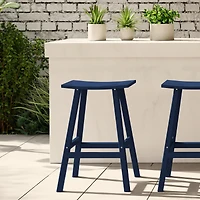 Outdoor Patio Adirondack Bar Height Stool Saddle Seat Chair