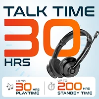 Delton 35X Noise Cancelling 2-Earpiece Computer Headset w/ Auto Pairing Usb Dongle and Charging Dock