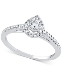 Diamond Teardrop Halo Engagement Ring (1/4 ct. t.w.) 14k White, Yellow or Rose Gold