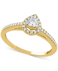 Diamond Teardrop Halo Engagement Ring (1/4 ct. t.w.) 14k White, Yellow or Rose Gold