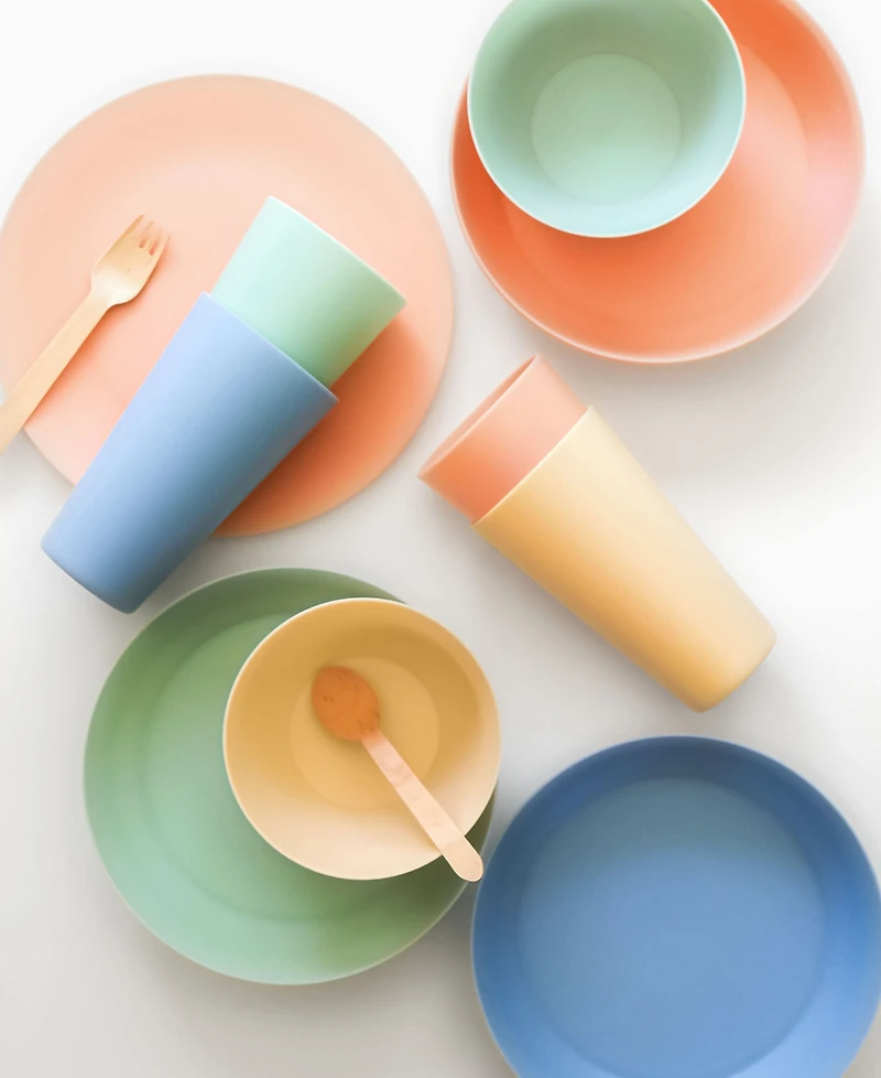 Abode Homewares Essential Polypropylene Dinner Plate Assorted 4 Pack