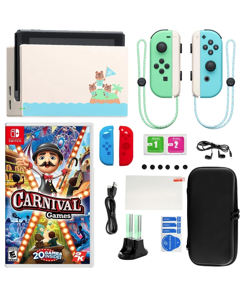 Nintendo Switch Animal Crossing: New Horizon Limited Edition Console with Carnival Games & Accessories