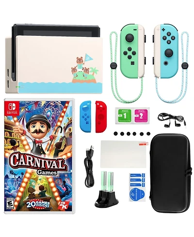 Nintendo Switch Animal Crossing: New Horizon Limited Edition Console with Carnival Games & Accessories