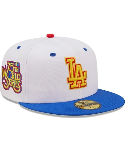 Men's New Era White, Royal Los Angeles Dodgers 75th World Series Cherry Lolli 59FIFTY Fitted Hat