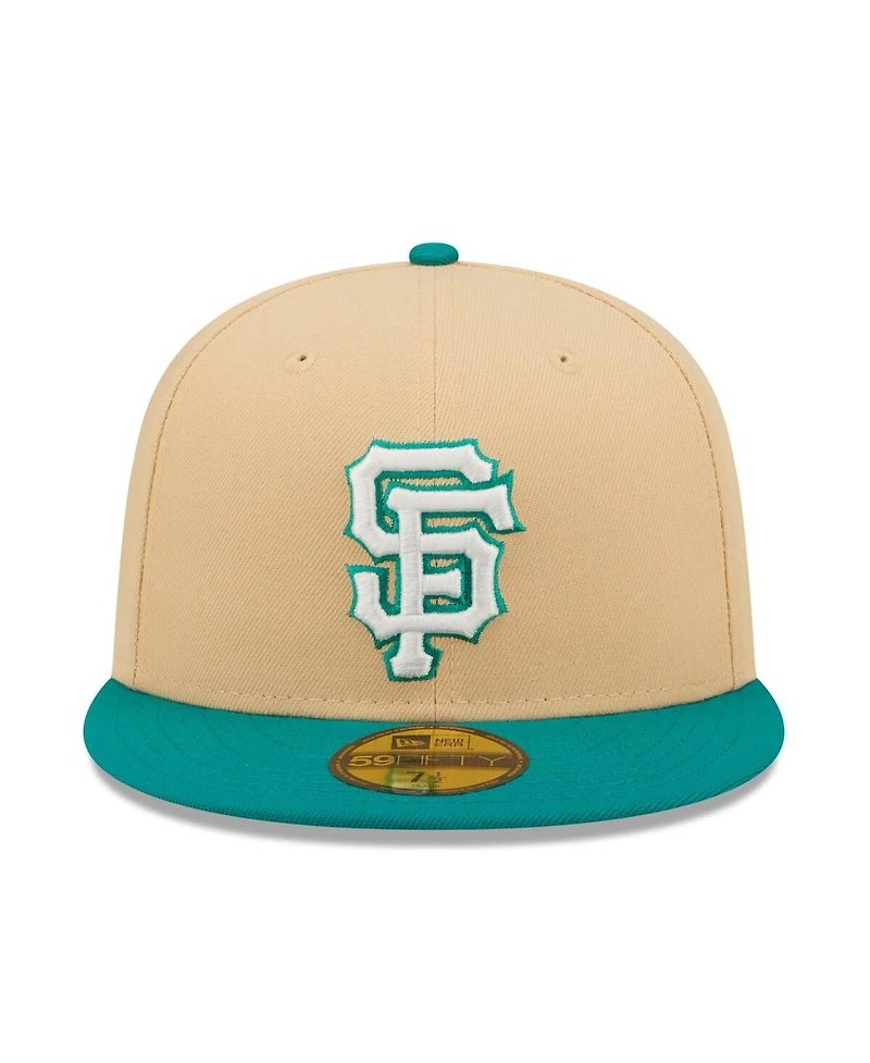 Men's New Era Natural, Teal San Francisco Giants Mango Forest 59FIFTY fitted hat