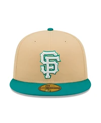 Men's New Era Natural, Teal San Francisco Giants Mango Forest 59FIFTY fitted hat
