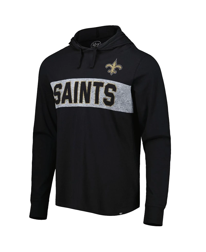 Men's '47 Brand Black New Orleans Saints Field Franklin Pullover Hoodie