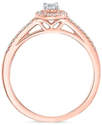 Diamond Halo Engagement Ring (1/4 ct. t.w.) 14k White, Yellow or Rose Gold