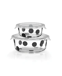 Kate Spade New York Deco Dot Round Food Storage Set, 2 Piece