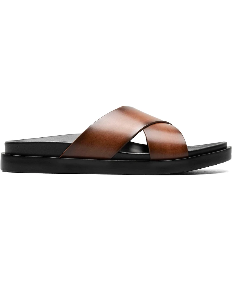 Stacy Adams Men's Montel Cross Strap Slide Sandal
