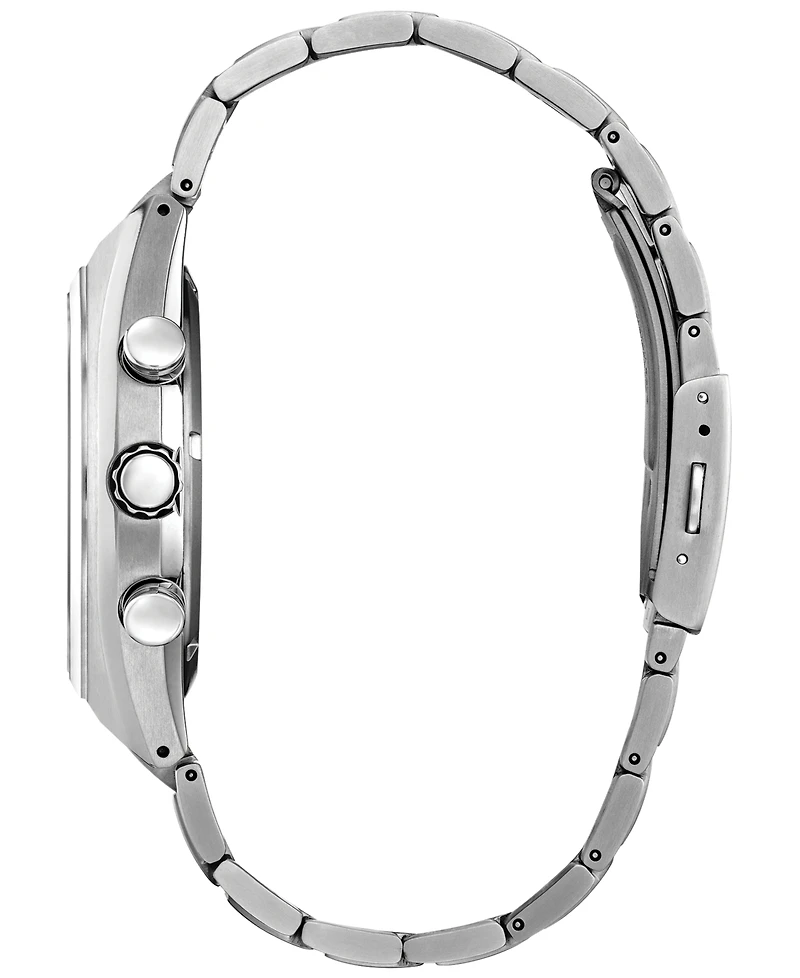 Citizen Eco-Drive Men's Chronograph Weekender Silver-Tone Titanium Bracelet Watch 43mm