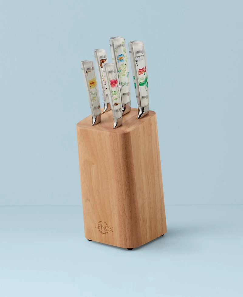 Lenox Butterfly Meadow 6-Piece Knife Set with Block