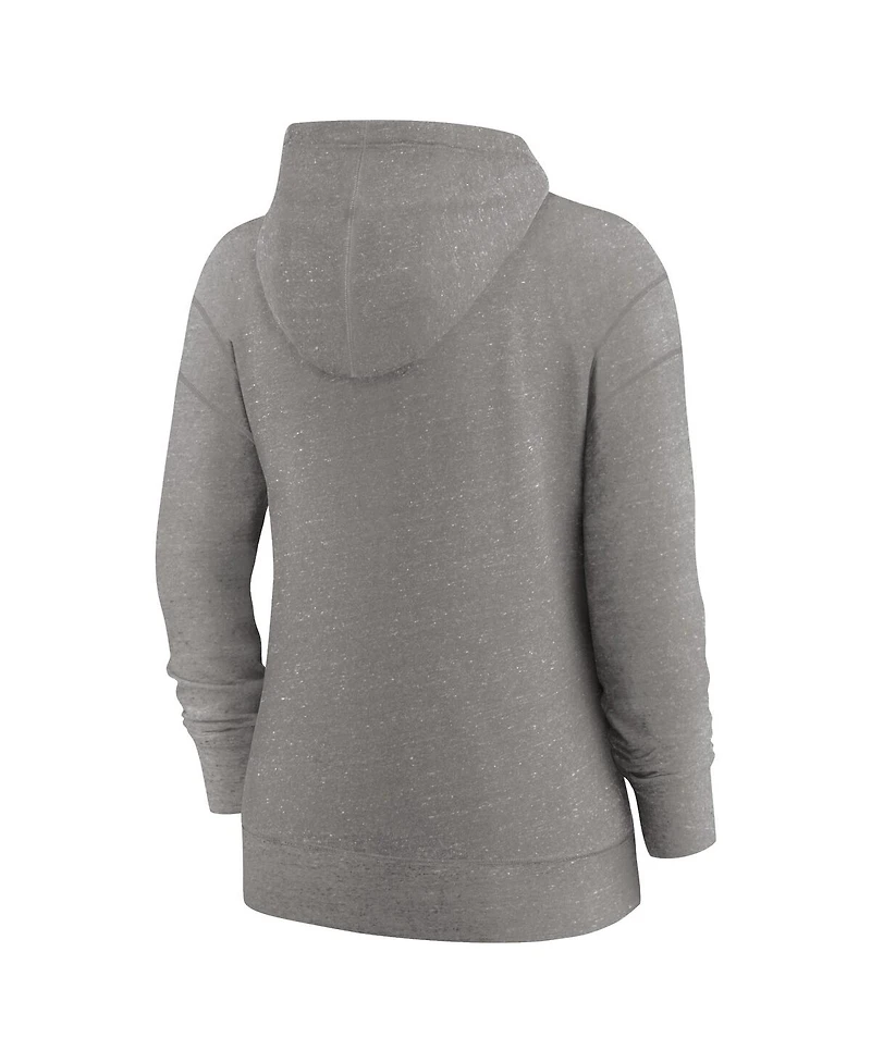 Women's Nike Heather Charcoal Cleveland Browns Gym Vintage-Inspired Full-Zip Hoodie
