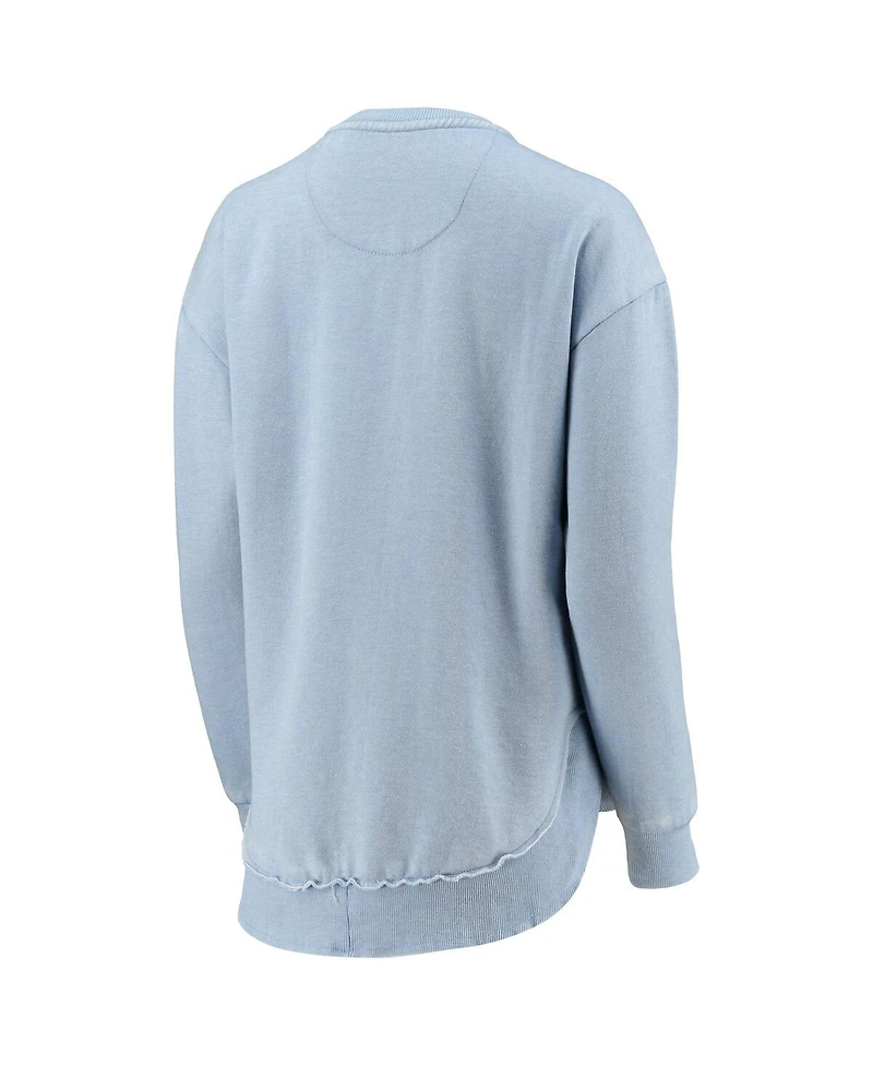 Women's Pressbox Carolina Blue North Tar Heels Vintage-Like Wash Pullover Sweatshirt