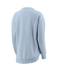Women's Pressbox Carolina Blue North Tar Heels Vintage-Like Wash Pullover Sweatshirt