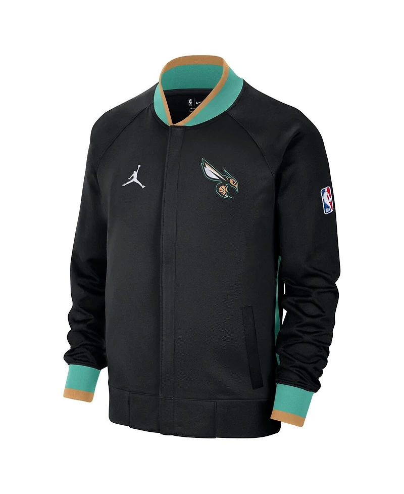 Men's Jordan Black, Mint Charlotte Hornets 2022/23 City Edition Showtime Thermaflex Full-Zip Jacket