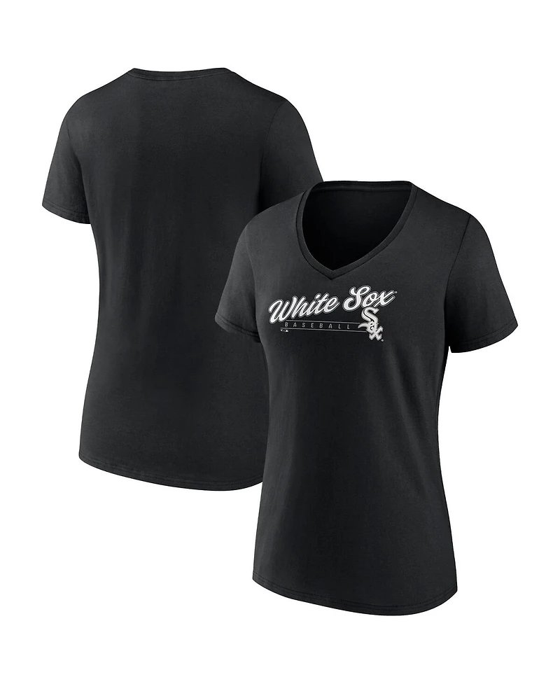 Women's Fanatics Black Chicago White Sox One and Only V-Neck T-shirt