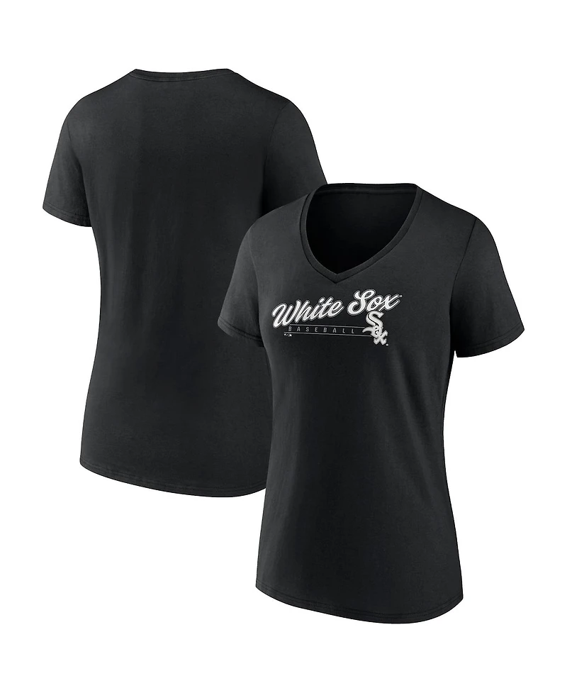 Women's Fanatics Black Chicago White Sox One and Only V-Neck T-shirt