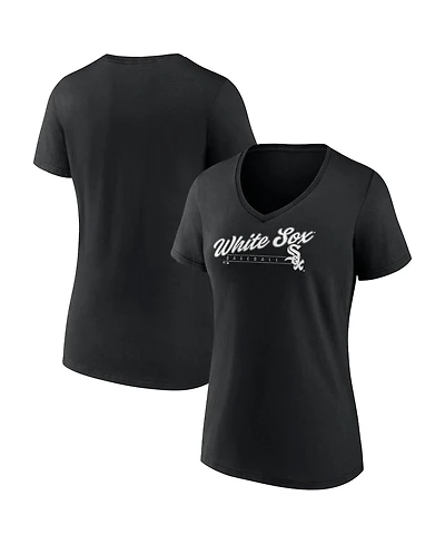 Women's Fanatics Black Chicago White Sox One and Only V-Neck T-shirt