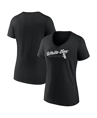 Women's Fanatics Black Chicago White Sox One and Only V-Neck T-shirt