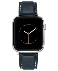 WITHit Navy Smooth Genuine Leather Band designed for Apple Watch 42mm (Series 1-3 only) & 44/45/46/49mm (Ultra & Ultra 2)