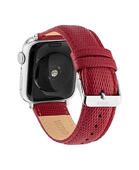 WITHit Red Genuine Lizard Grain Leather Band designed for Apple Watch 42mm (Series 10) & 38/40/41mm