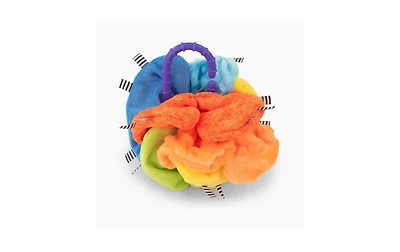 Sassy Crinkle Ball baby sensory toy, Rainbow colored