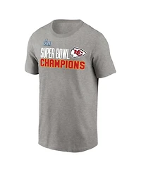 Men's Nike Heather Charcoal Kansas City Chiefs Super Bowl Lvii Champions Roster T-shirt