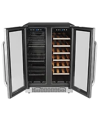 Whynter 24" Built-In French Door Dual Zone 20 Bottle Wine 60 Can Beverage Cooler