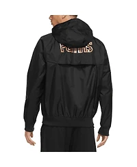 Men's Nike Black Pumas Windrunner Raglan Full-Zip Jacket