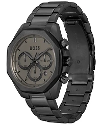 Hugo Boss Men's Cloud Quartz Chronograph Ionic Plated Black Steel Watch 43mm