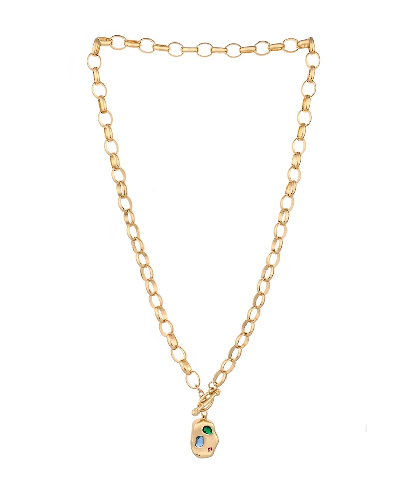 Ettika Rainbow 18K Gold Plated Nugget Toggle Necklace